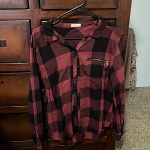 Plaid over shirt